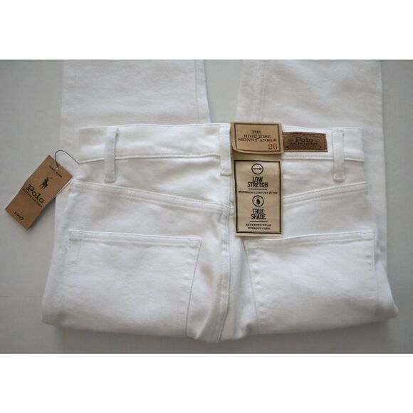 Polo Ralph Lauren Women's Sz 26 White The High Rise Skinny Ankle Jeans - Picture 10 of 12